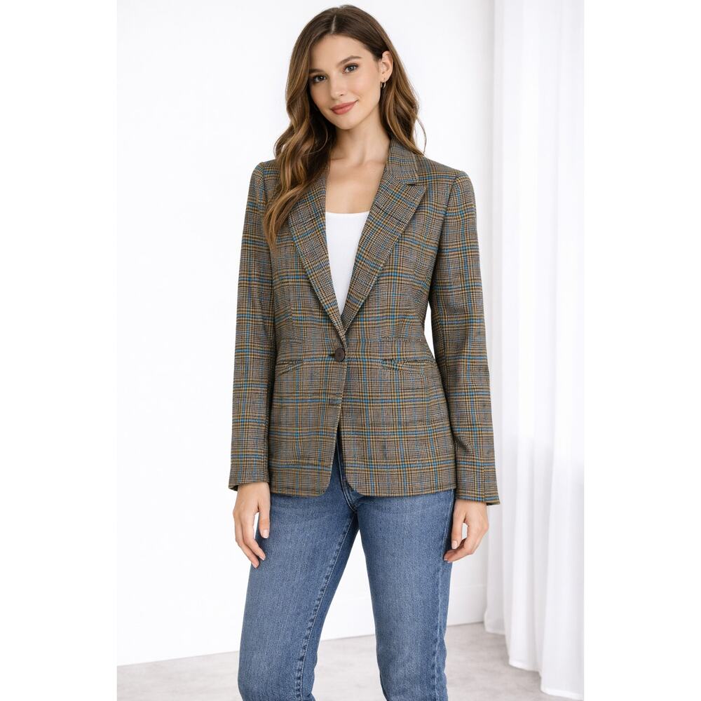 Princess Highway Toffee Plaid Courtney Blazer Womens AU 8 US 4 Check NWT